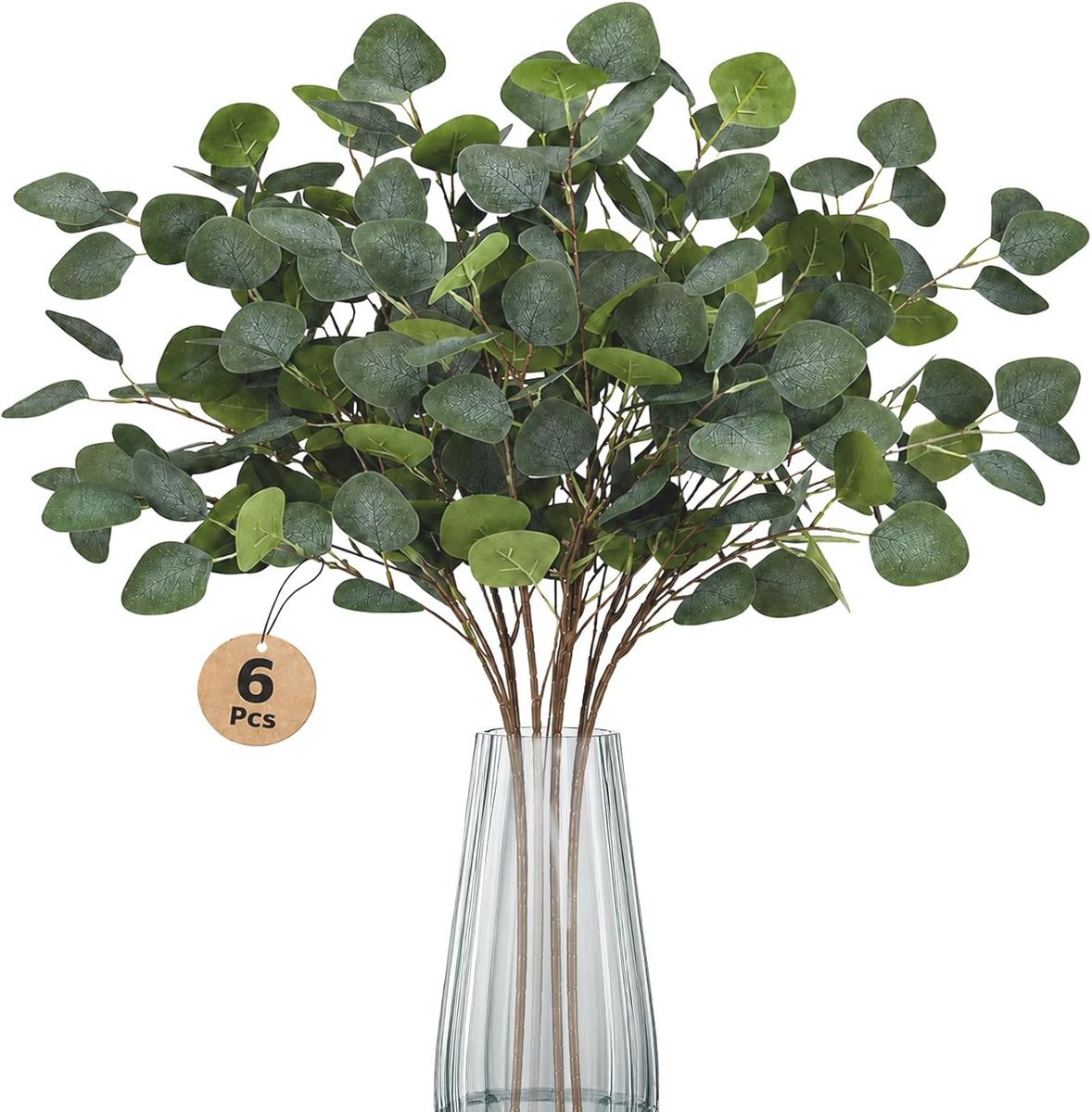 6 pieces artificial eucalyptus decorative branches 93cm - ShopVlot