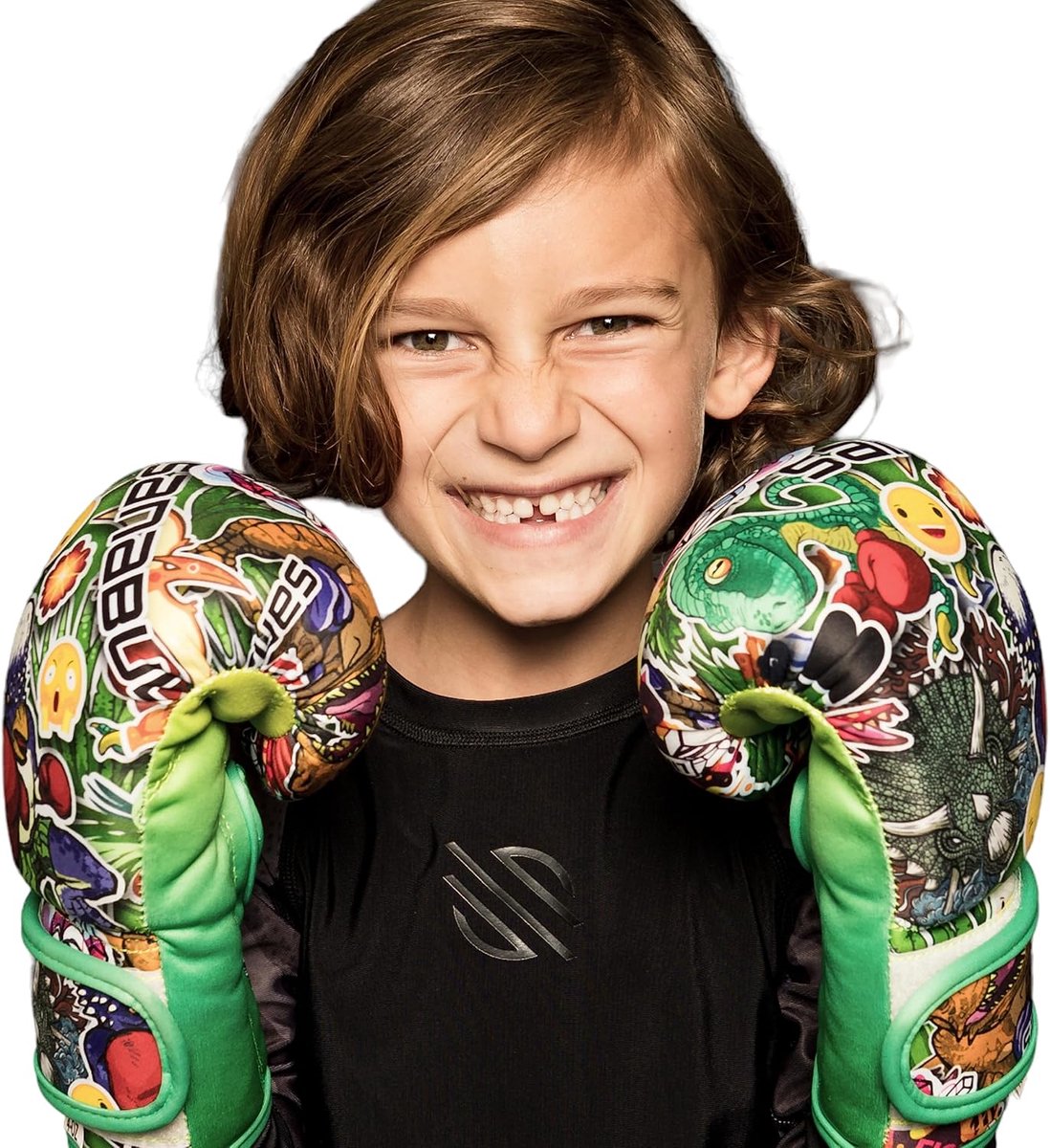 Sanabul Kids Sticker Bomb Boxing Kickboxing Training Gloves Dino Jungle 8 oz - ShopVlot