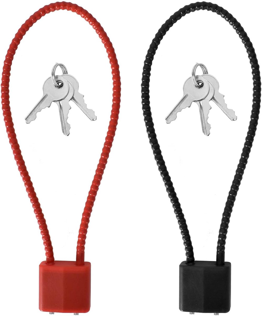 Hangslot met sleutel, 2 stuks, optimale veiligheid voor koffers, kasten, fietsen en meer, set met lange boog met - ShopVlot