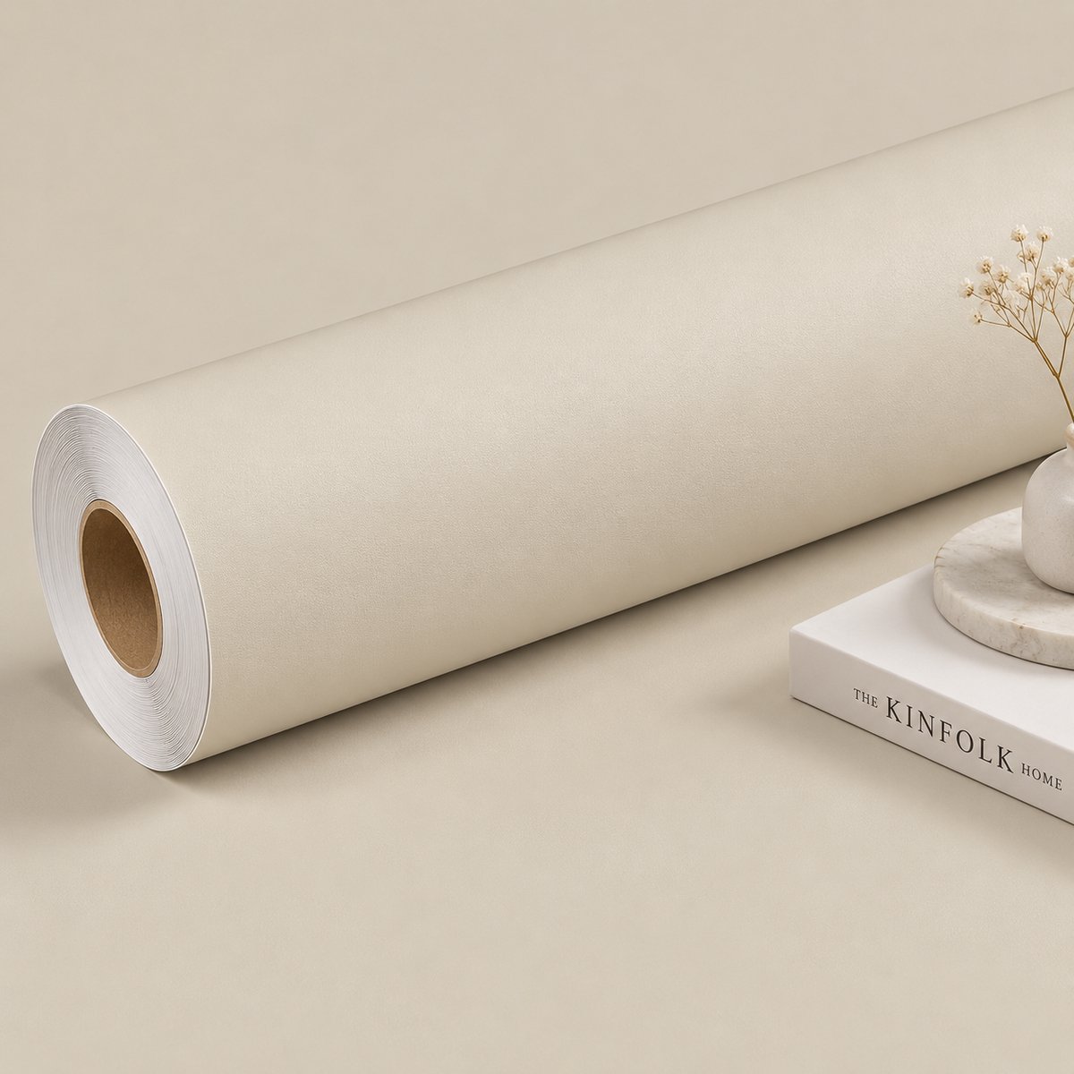 Zelfklevende Wrapfolie Warm Cashmere Beige 60x200 cm – Meubelfolie & Keukenfolie – Matte Plakfolie / Contactfolie voor Keukenkastjes, Meubels, Muren & Tafels