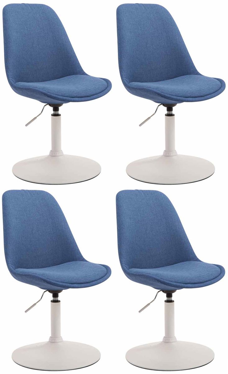 Stoel - Set van 4 - Verstelbaar - Stof - Blauw