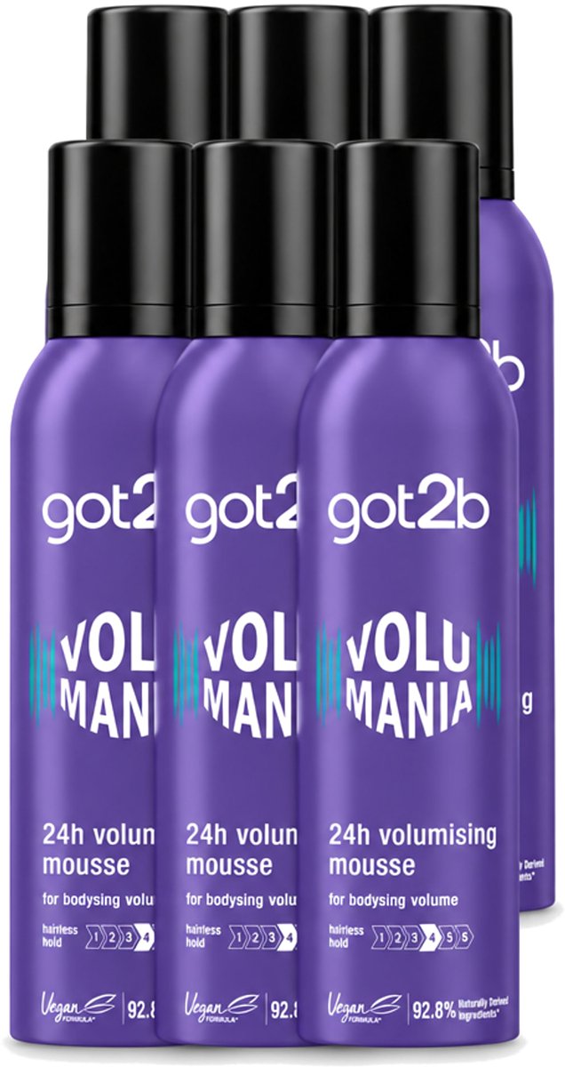 6 x Got2B - Volumemousse - Volumania 24H - 250 ml - Voordeelverpakking - 6 stuks