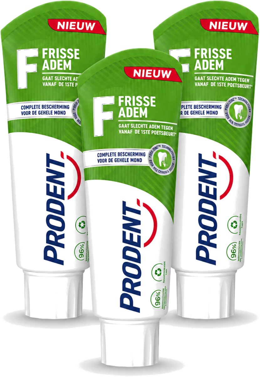 3 x Prodent – Tandpasta – Frisse Adem – Pro-Zinc Technologie - Voordeelverpakking - 3 stuks