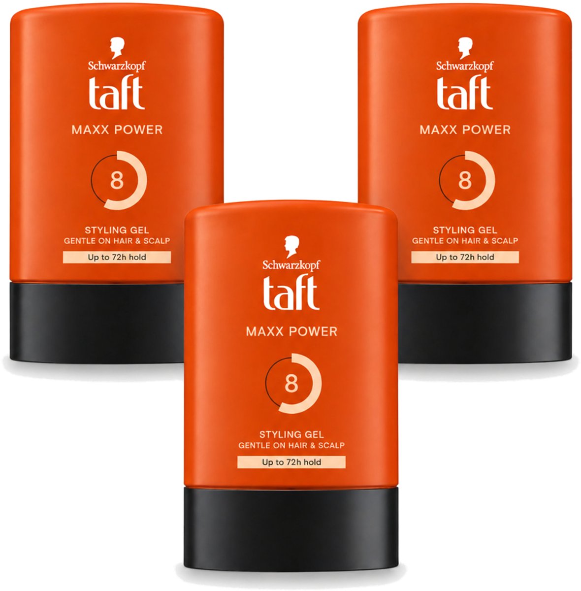 3 x Taft - Maxx Power 8 - Styling Gel - Langdurige fixatie - 300 ml - Voordeelverpakking - 3 stuks