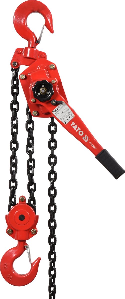 YATO YT-58967 Rateltakel / Kettingtakel - 6000 kg (6 Ton) - Hijshoogte 1.5 Meter - Industriële Kwaliteit - Staal