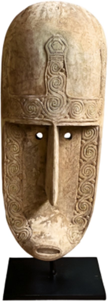 Sculptuur hout - beeld H130  - Papua masker - op standaard