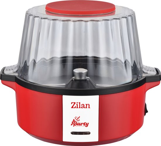 Zilan Popcornmachine 700W – Popcorn Maker – 60 g per Bereiding – Automatische Roerfunctie – Anti-aanbaklaag – Deksel als Serveerschaal – Rood — afbeelding 2