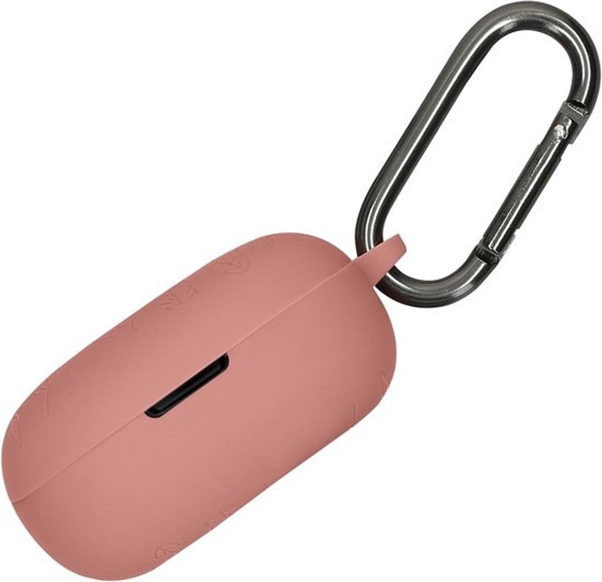 Hoesje voor oordopjes - Beschermhoesje van siliconen - Voor draagbare muziek - Gestanst patroon - 6,5 x 5,5 cm - Donkerroze