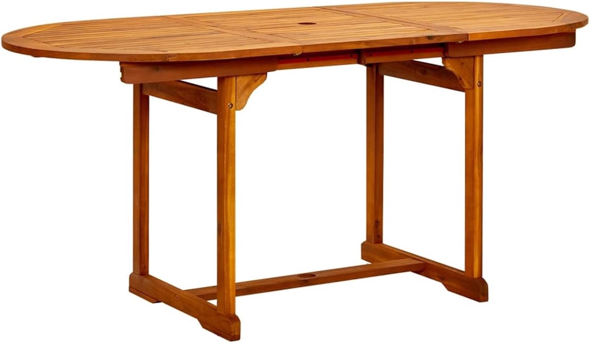 Tafel, eetkamer, keuken, tuin, uittrekbaar, van massief hout, acaciahout, tuintafel, uittrekbaar, eettafel voor de tuin van hout