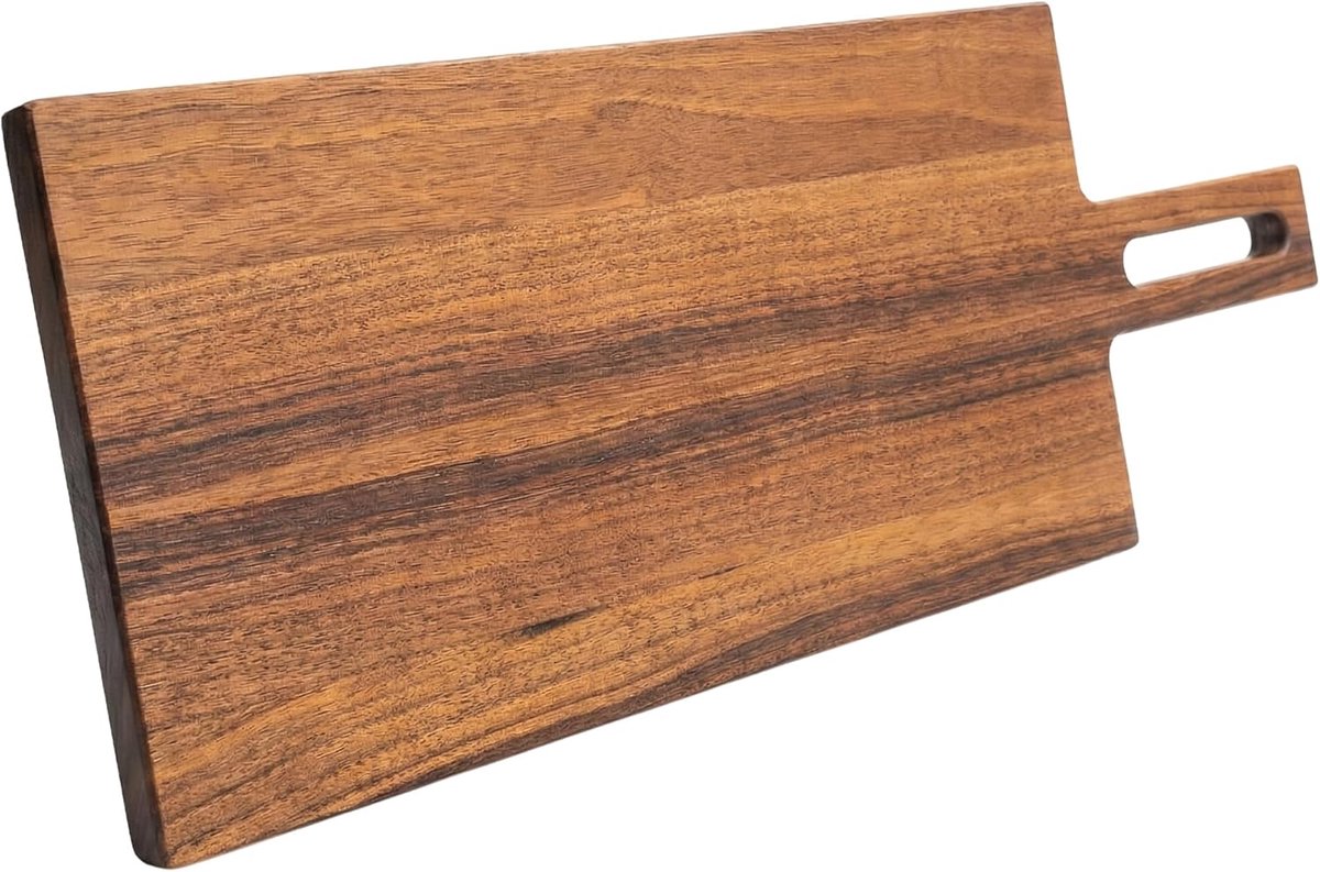 Snijplank van Zwitsers walnoothout, hoogwaardig, uniek handgemaakt dienblad met handvat, 37 x 18 cm, elegant en duurzaam cadeau voor de keuken, ideaal cadeau voor housewarming