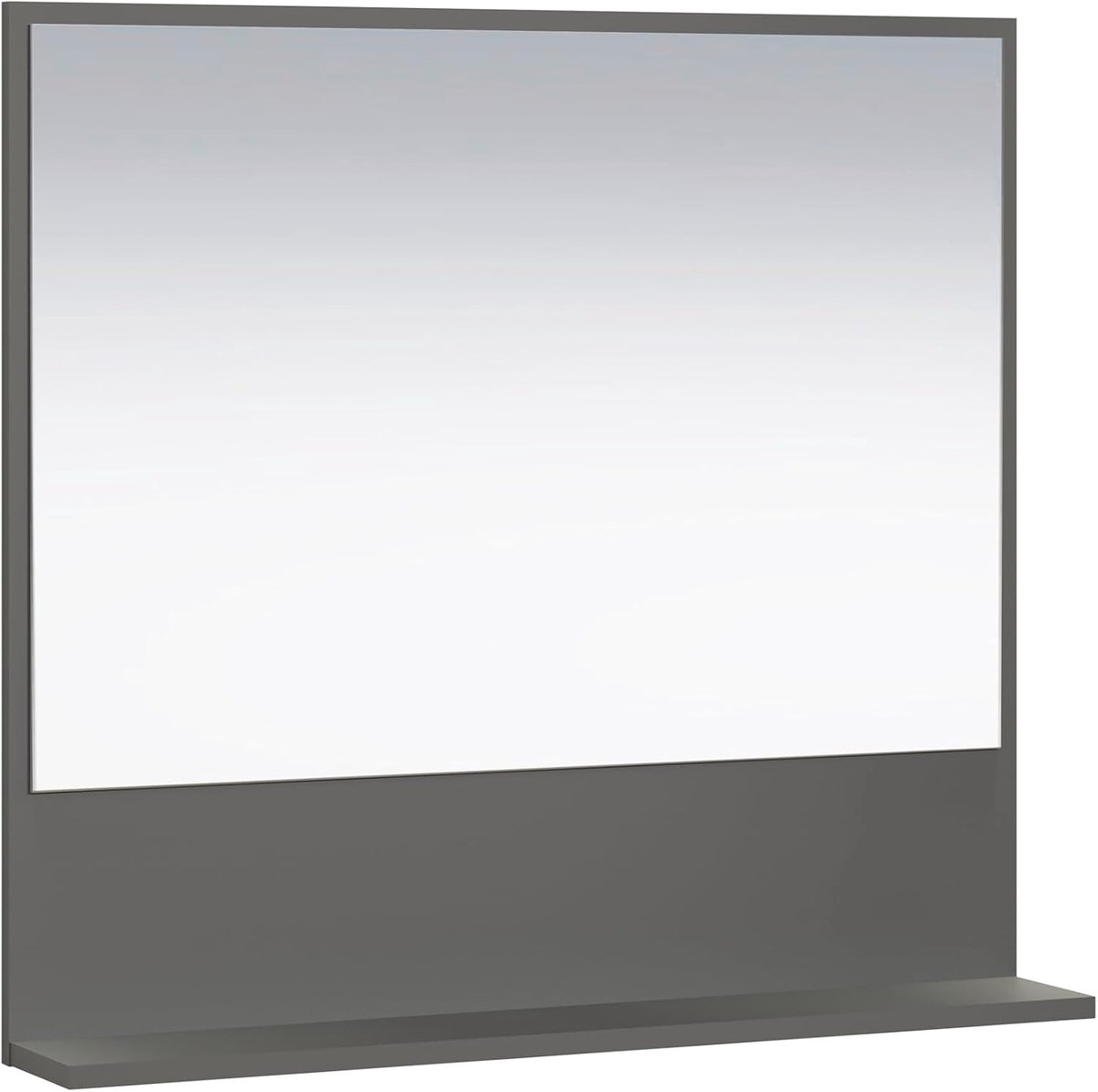 Trendteam smart living - PureBliss wandspiegel, antraciet, (b x h x d) 80 x 74 x 14 cm, badkamerspiegel met 80 cm legplank