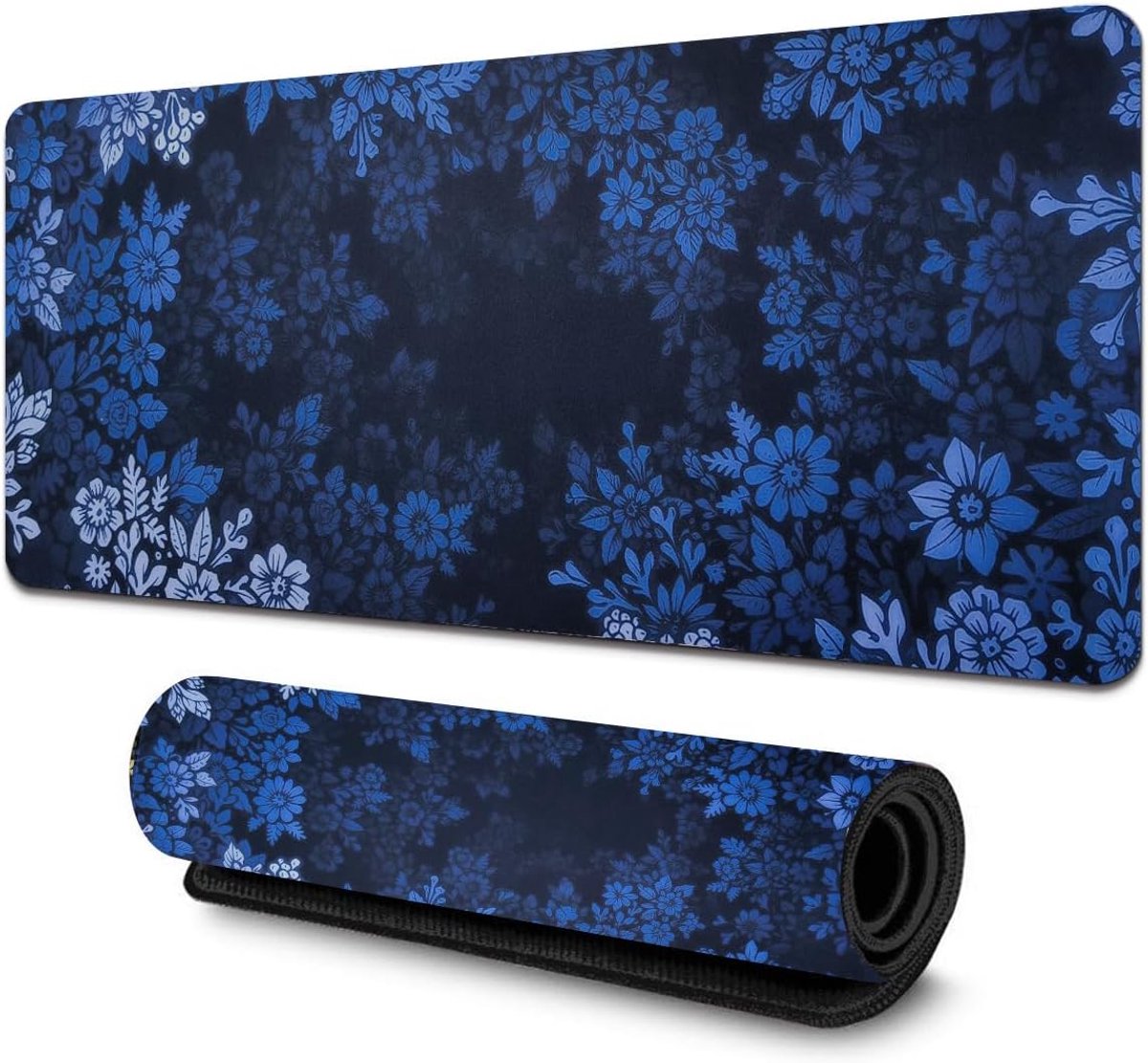 Gaming muismat (800 x 300 mm) antislip muismat Japanse toetsenbordmat gaming toetsenbord muismat met rubberen basis voor bureau, laptop, thuis, kantoor (blauw)