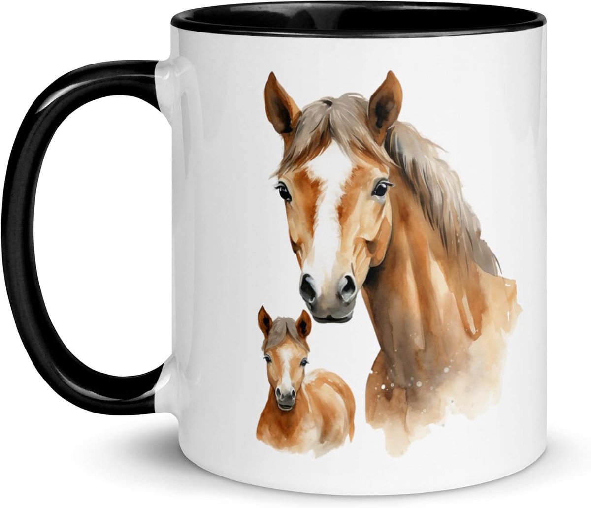 Paardenmok van keramiek, mok met paard voor paardenliefhebbers en paardrijden, cadeau-idee voor vrouwen, meisjes, ridders