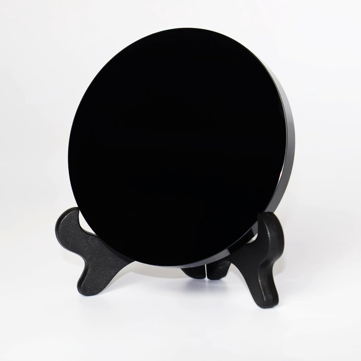 spiegel, waarzeggerijsspiegel van obsidiaan met standaard, multifunctionele decoratieve spiegel van obsidiaan voor huisdecoratie, waarzeggerij meditatie (zwart, 15 x 15 cm)