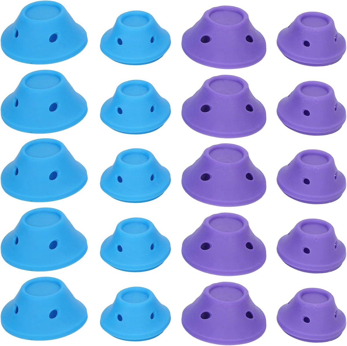 20 Stuks Zelfgrijpende Paddestoel Haar Krultang Diy Siliconen Haar Styling Krulspelden Voor Lange Medium Korte Haar Paars Blauw