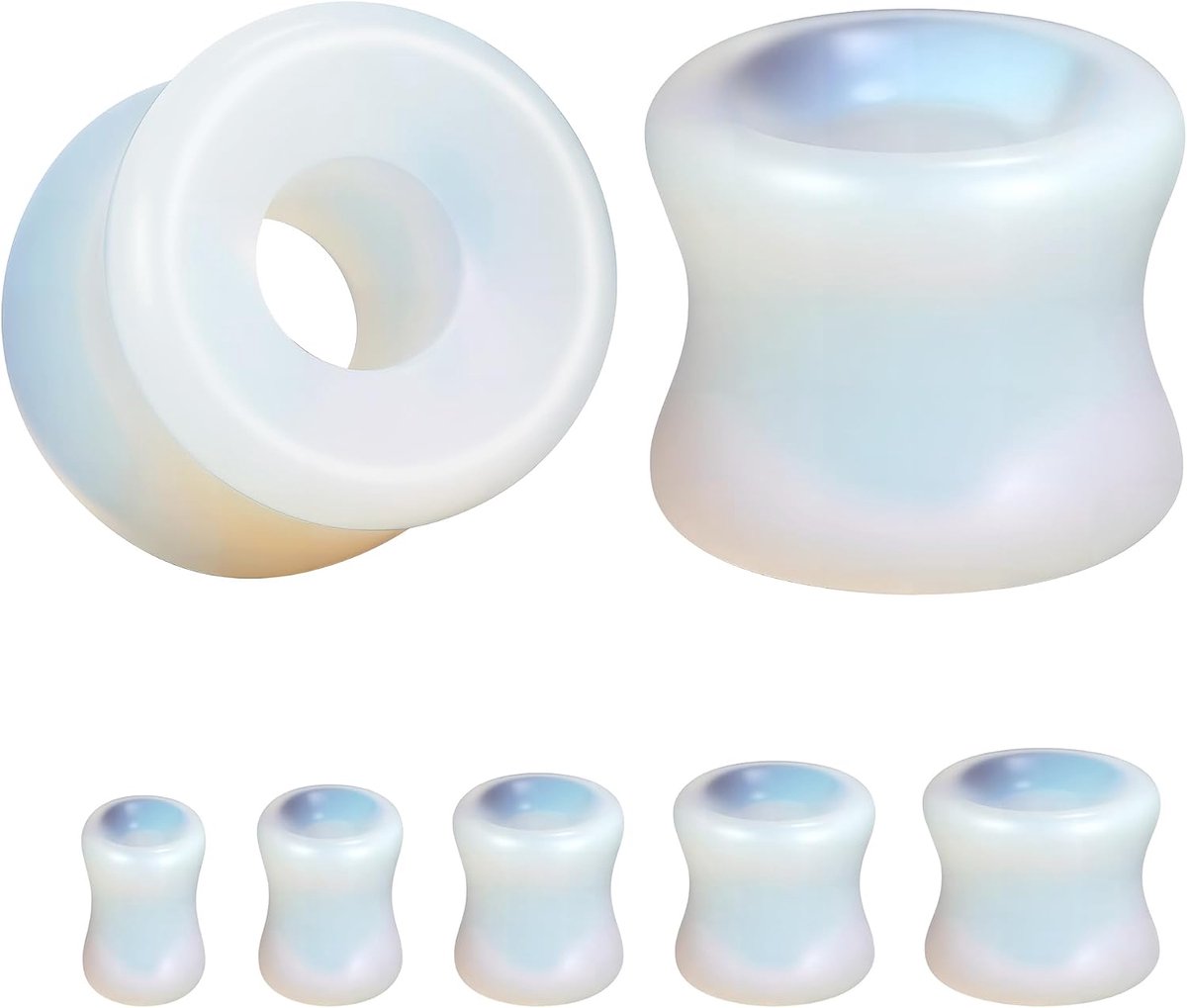 1 Paar Dubbele Uitlopende Natuur Steen Oor Tunnel Stekkers voor Oor, 4G 2G 0G 00G 1/2 "Gauge Oorbellen Piercing Sieraden voor Mannen Vrouwen