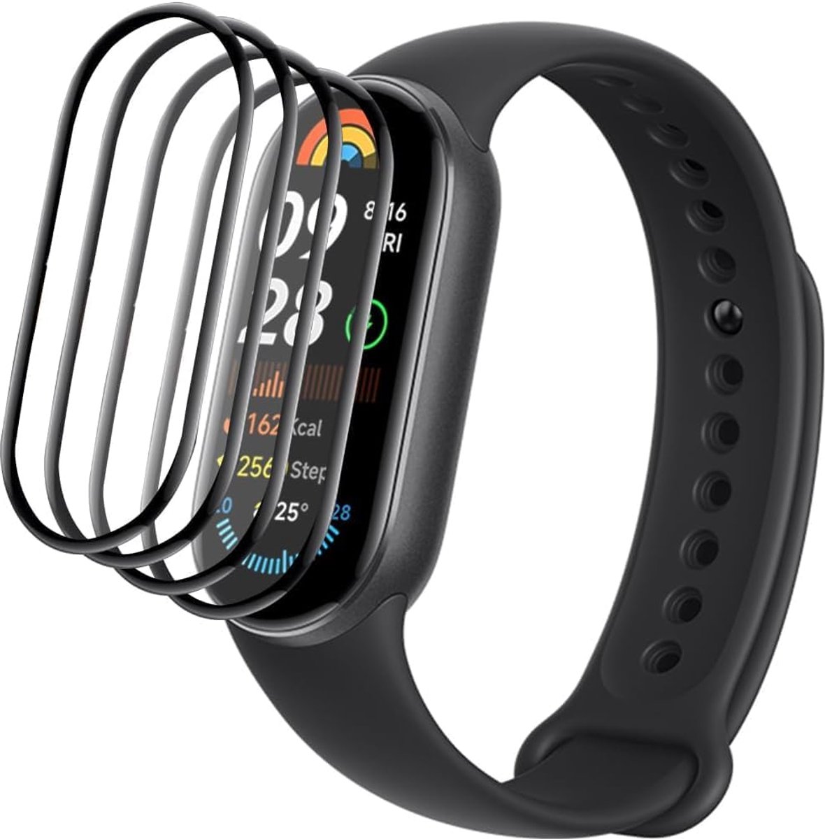 [4 stuks] Screenprotector Compatibel met xiaomi band 7, Krasbestendig, Aanraakgevoelig, Luchtbelvrij, Gemakkelijk aan te brengen, Volledige dekking (geen glas)