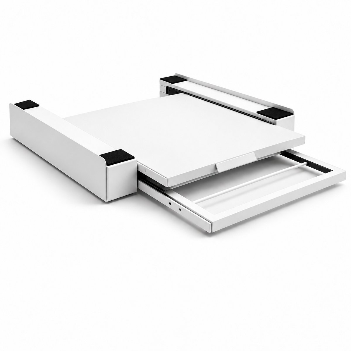 ProductXpert Stacko™ - Stapelkit - Tussenstuk - Uitschuifbare Plank met Handdoekhouder - Wasmachine en Droger - Wit - Antislip