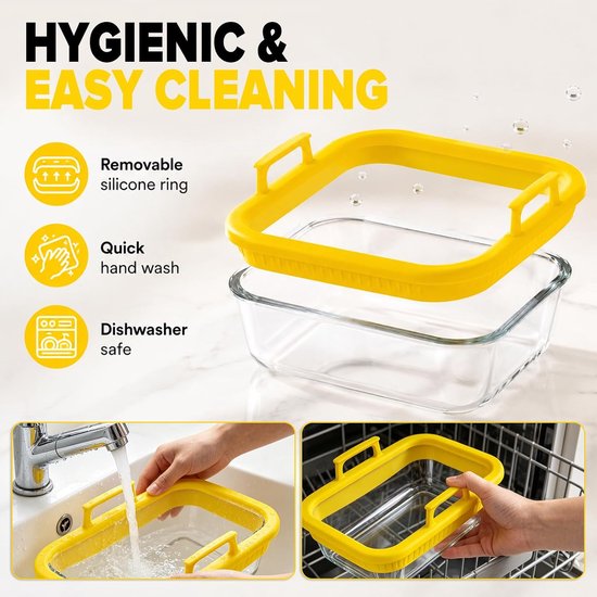 Accessoires voor Ninja heteluchtfriteuse, AF400EU/DZ400EU/AF500EU/COSORI, heteluchtfriteuse, 2 kamers, glazen vorm voor airfryer, ovenschaal — afbeelding 3