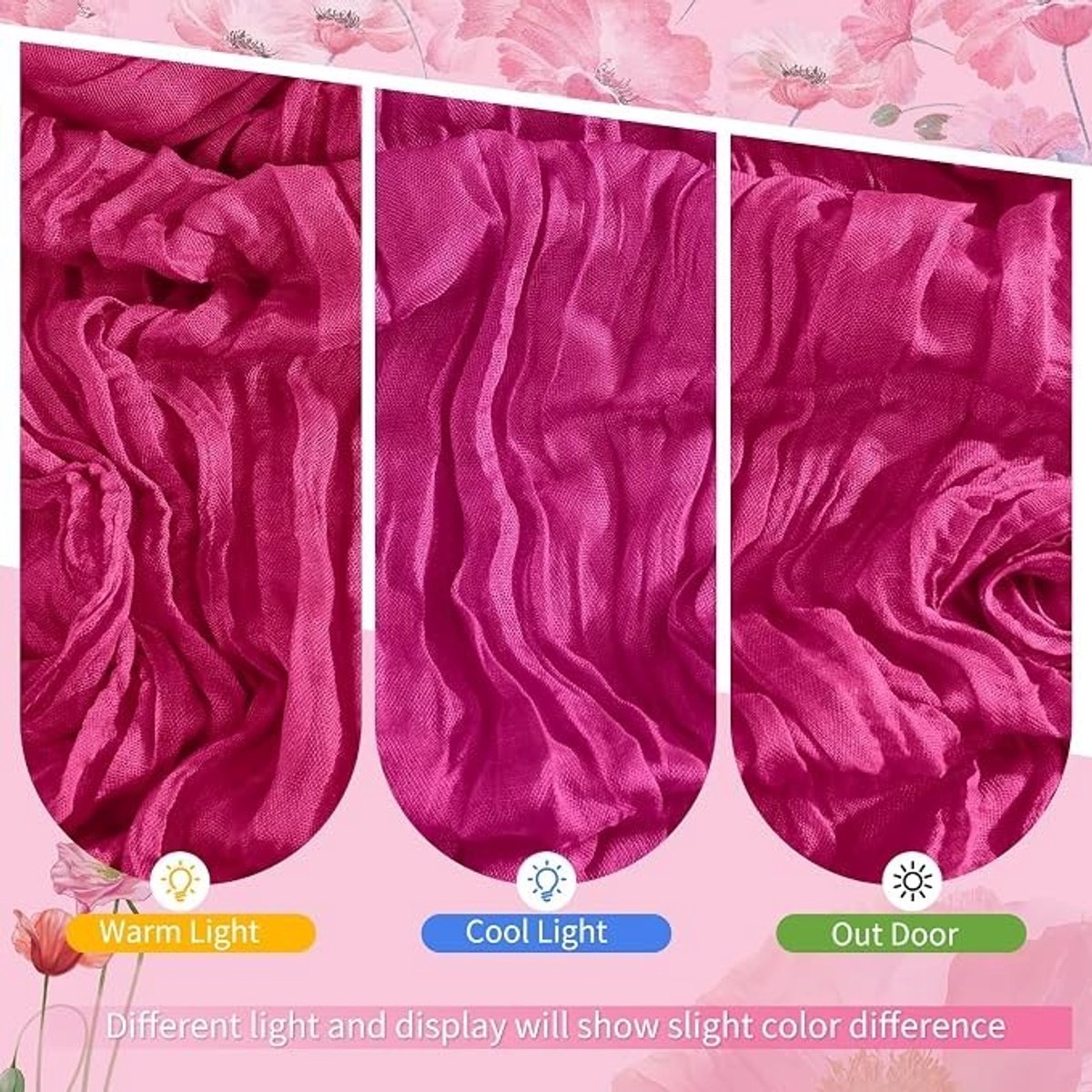 Livatto 4 Pack Fuchsia Kaasdoek Tafelloper 45x275 cm – Boho Gaas Tafelloper voor Bruiloft, Feest en Vakantiehuis