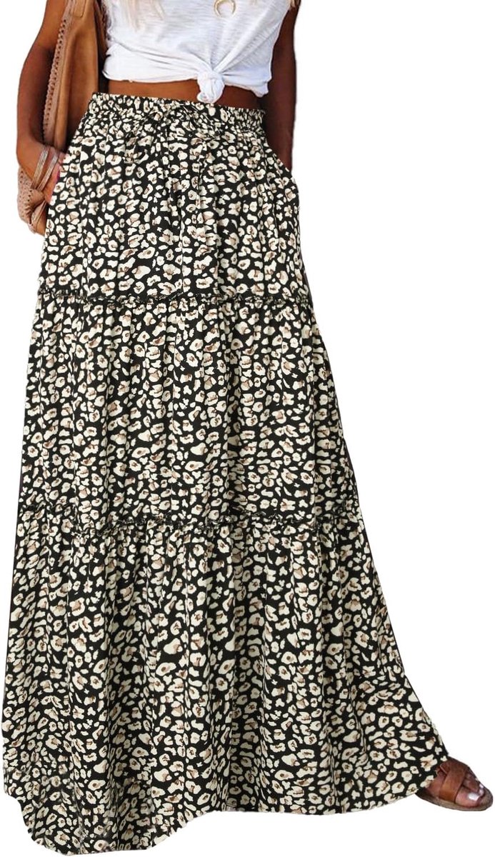 damesrok, Bohemian print, 2-in-1 strandjurk, casual, zomer, elegante taille, hoge rok