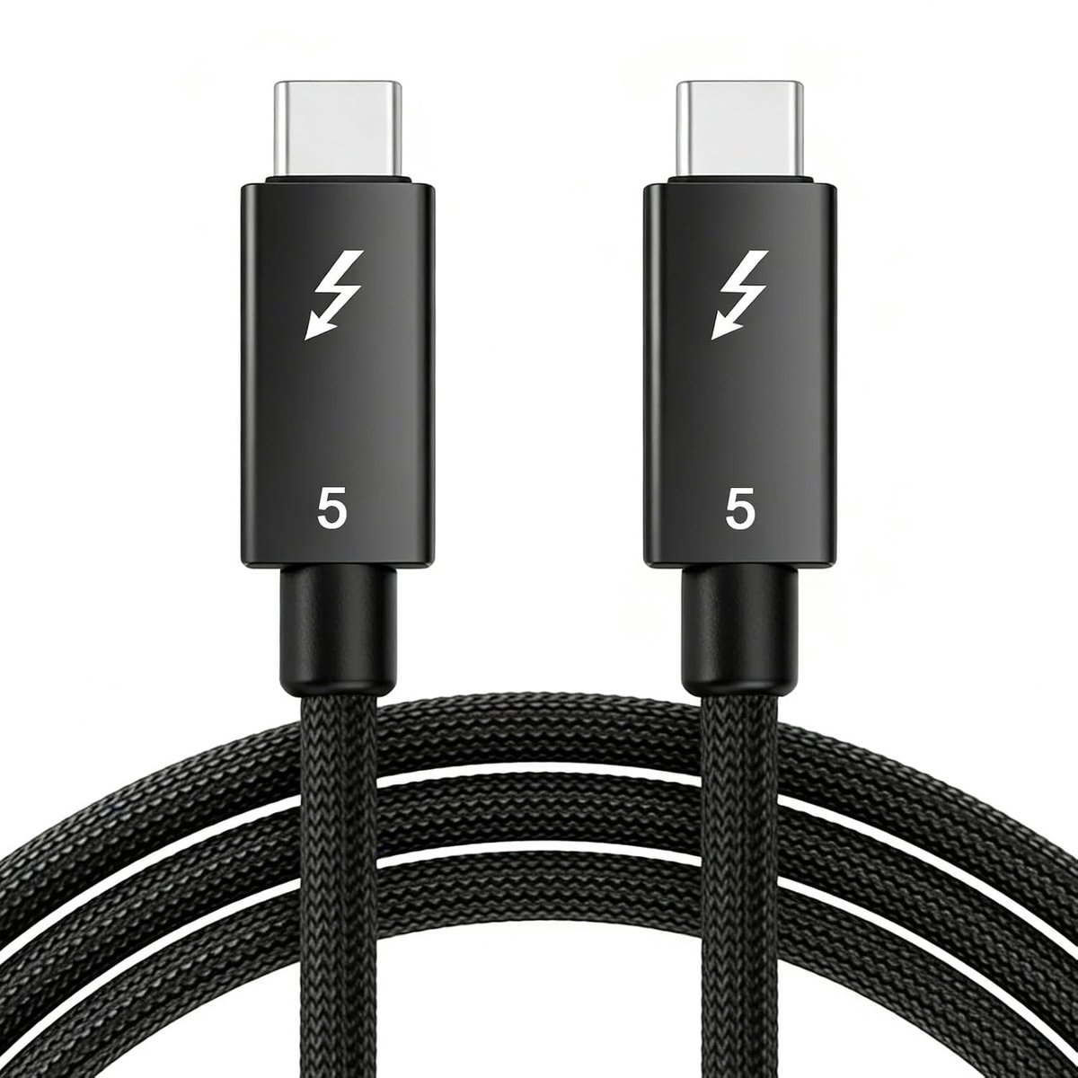 Thunderbolt 5 kabel, Intel gecertificeerd, 80 Gbps Thunderbolt 5 kabel met 240 W snel opladen, 16 K/8K display, tot 120 Gbps videobandbreedte voor MacBook, laptop, monitor, dockingstation (2 m)