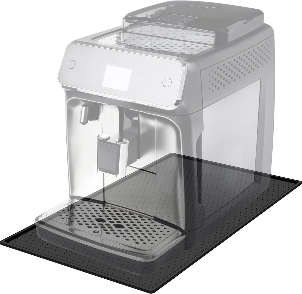 Mat Schuifmat voor Koffiemachine 48 x 30 cm Lekvrije Mat voor Eetkamer Keuken Processor Zwart