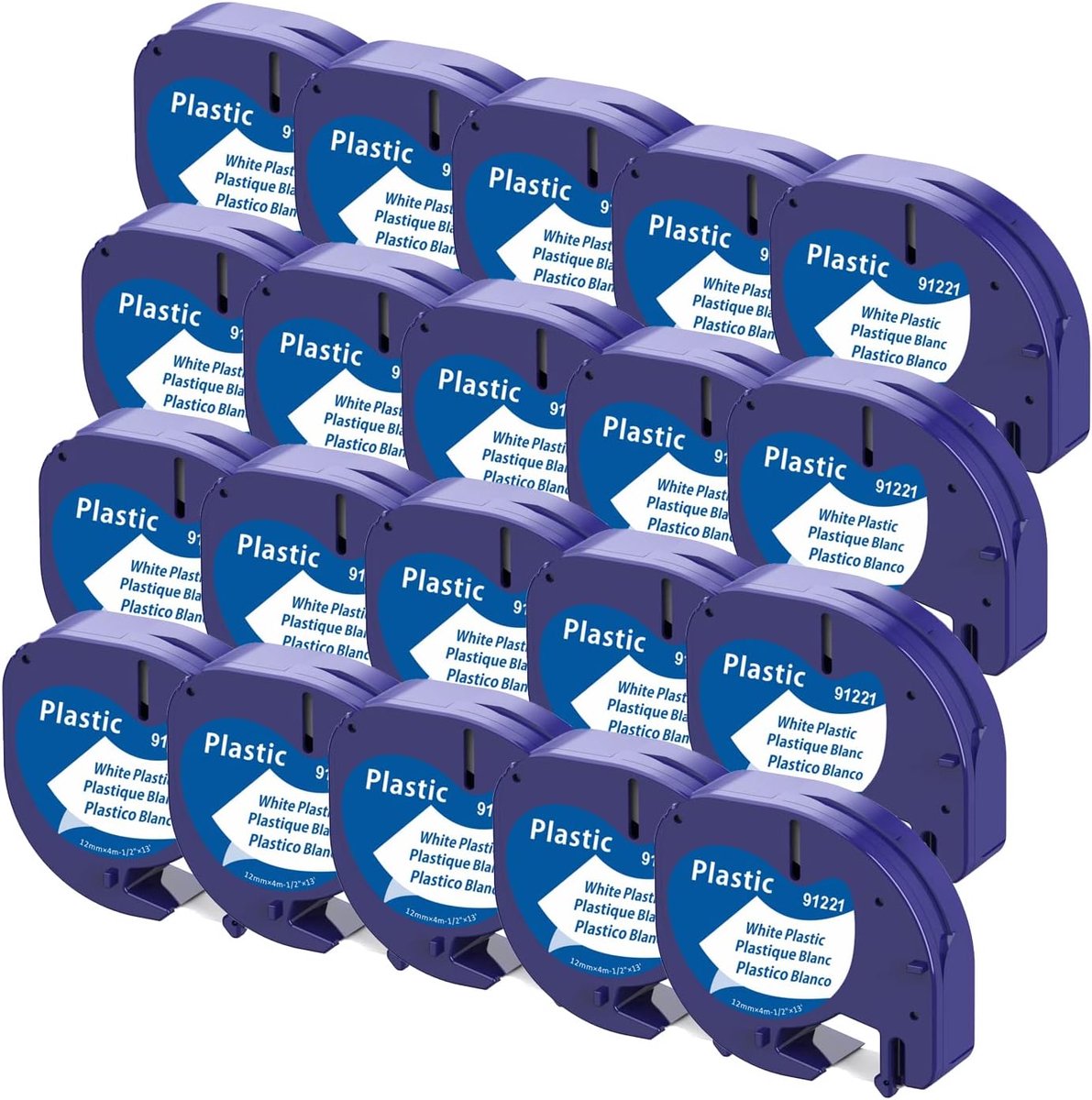 20 x Aken labeltape Compatibel met Dymo Letratag 12 mm x 4 m