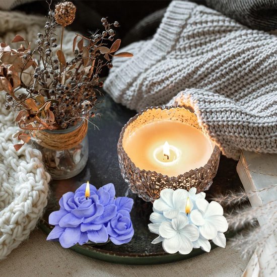 Frangipani-kaarsvormen, siliconen, 3D-bloemenvorm, paasvorm, voor aromatherapie, chocolade, doe-het-zelf, 2 stuks — afbeelding 4