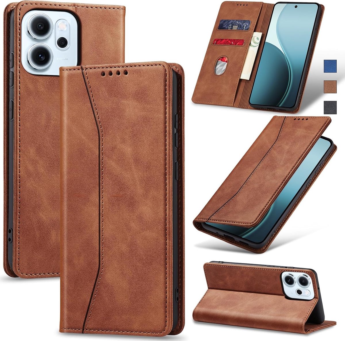 Hoesje voor OPPO Reno14/14 F/FS 5G,Bruin