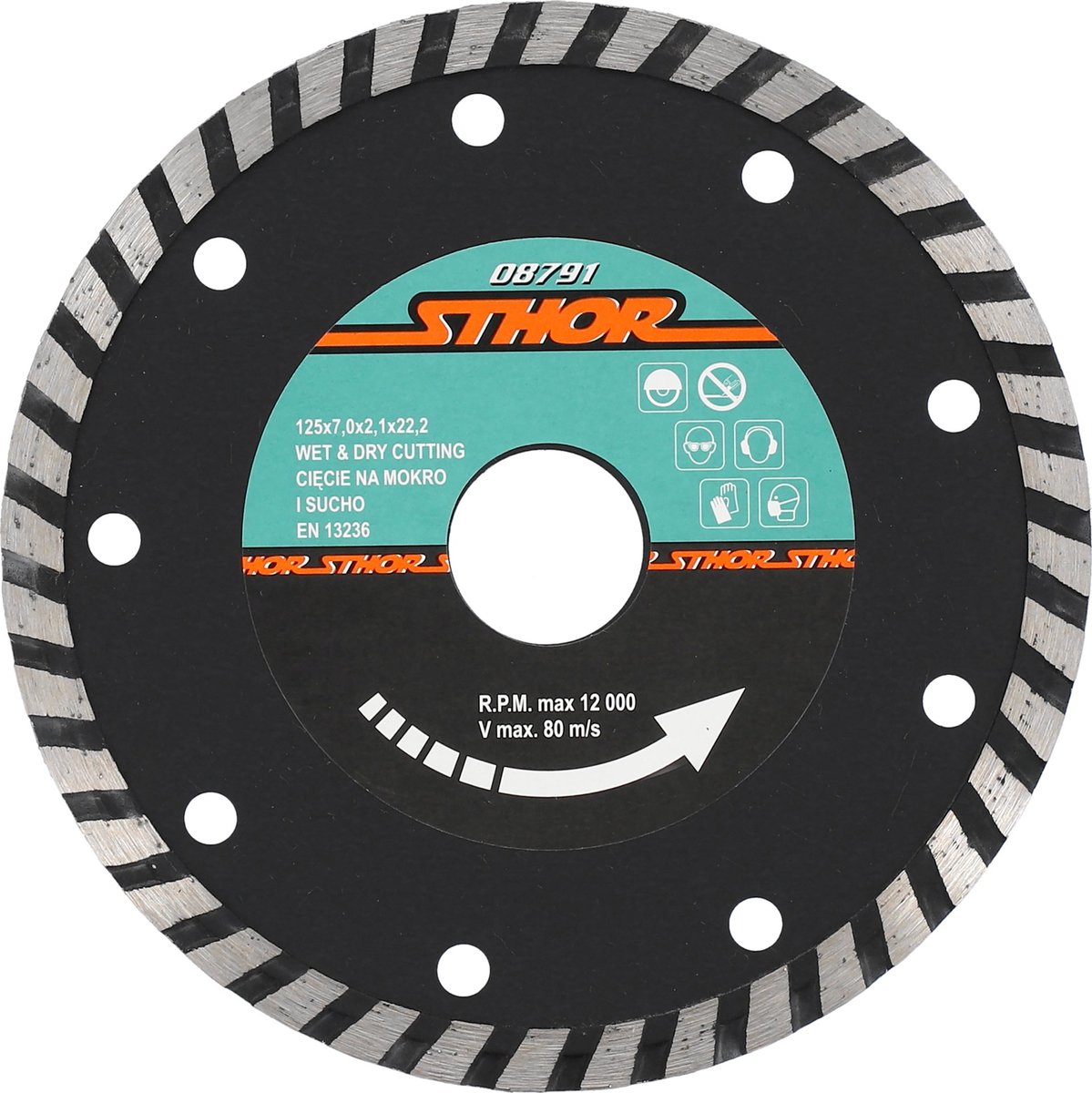 STHOR Turbo Diamantschijf Haakse Slijper - Nat & Droog - 12.000 RPM - Keramiek, Beton & Graniet