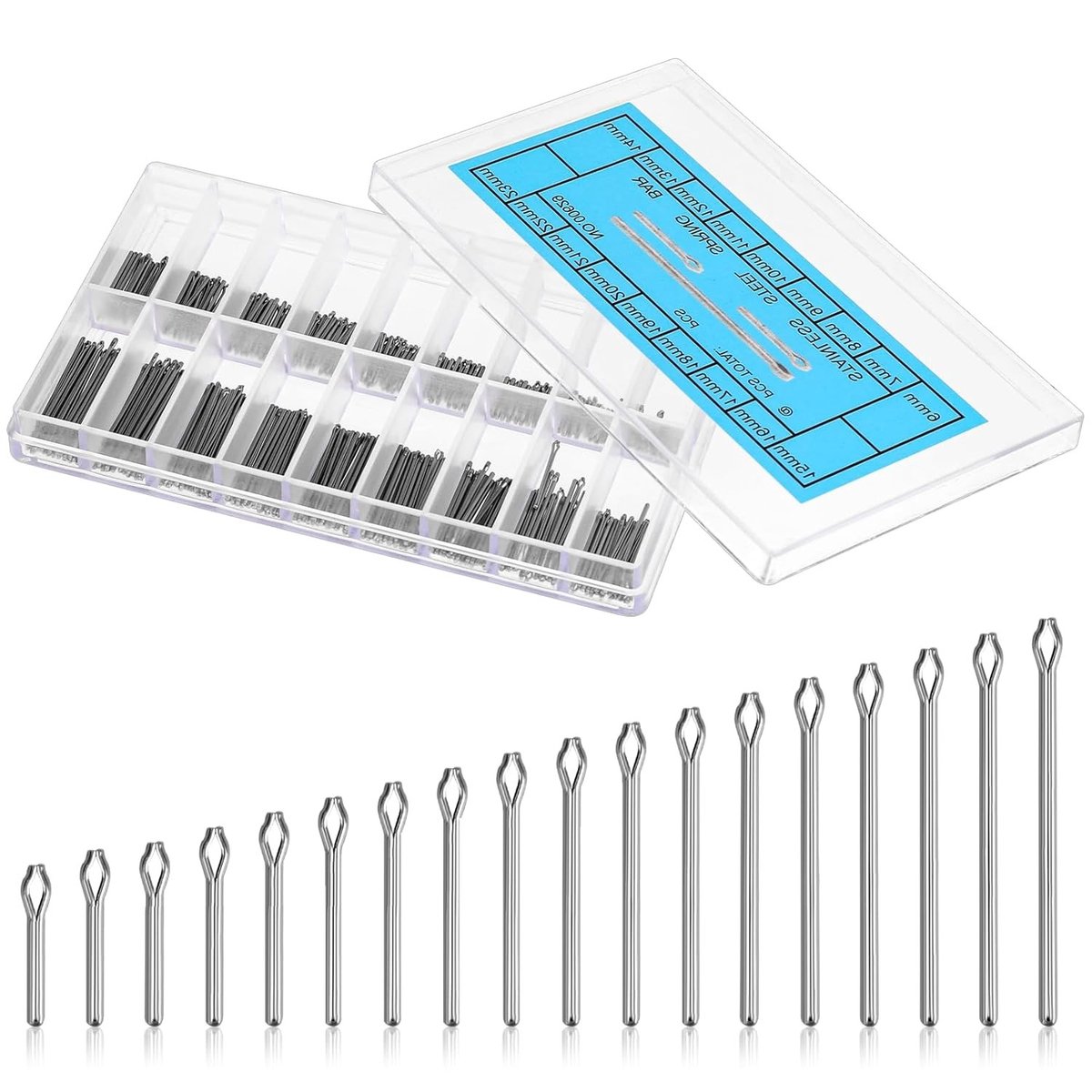360 Stuks Cotter Pins voor Horlogebanden 6–23mm - RVS Koppelingen voor Horloge Reparatie en Straps