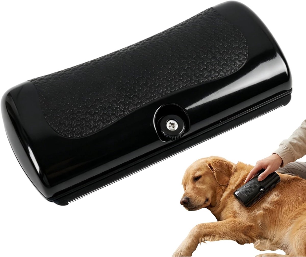 Borstel voor honden en kattenhaar: duurzame onkruidborstel met scherp metalen lemmet, ergonomische antislip handgreep, ontworpen voor lange en korte haren, eenvoudige en effectieve reiniging