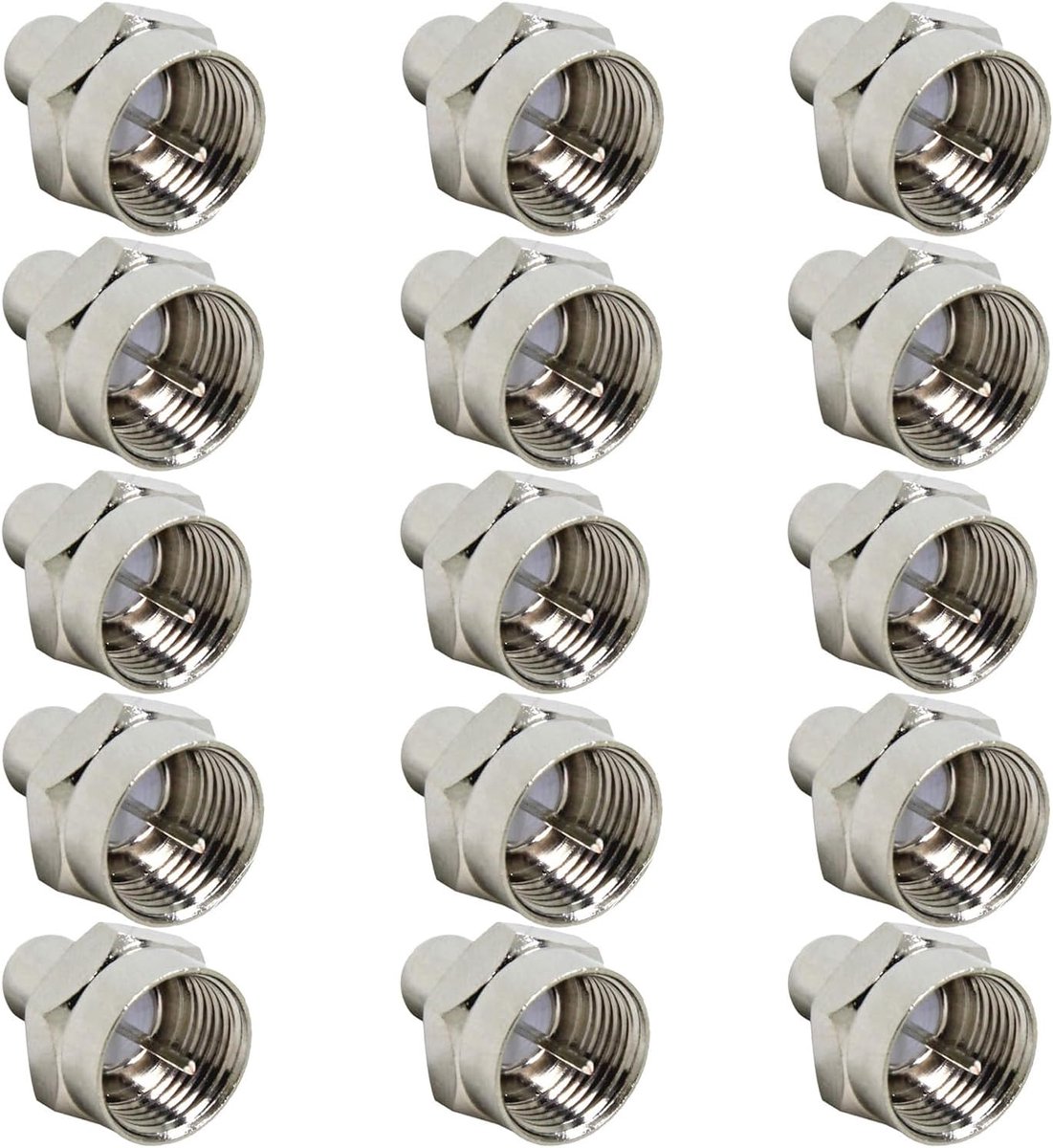 Coaxiale connectoren 15 stuks - 75 Ohm F-type male plug - Beschermkap - Waterdicht en stofdicht
