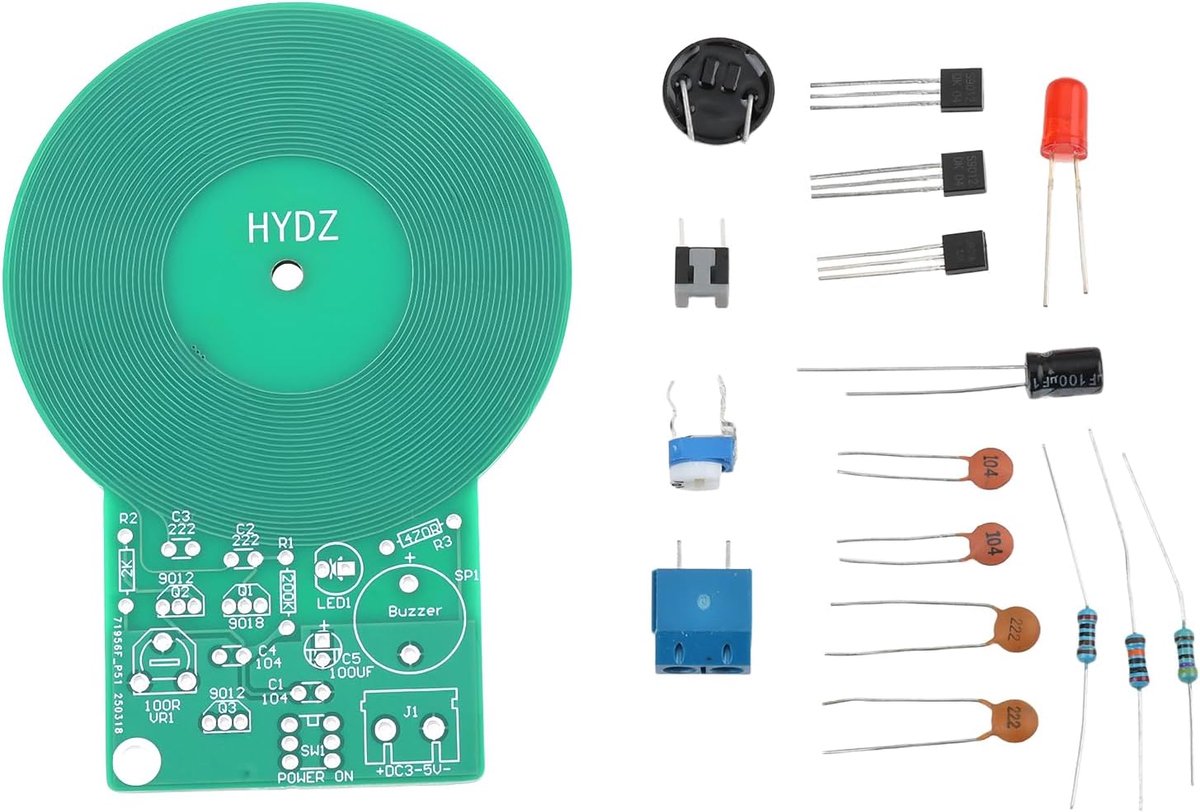 Metaaldetector kit 60mm detectiebereik - DC 3-5V - 40mA - voor DIY elektronica soldeerpraktijk