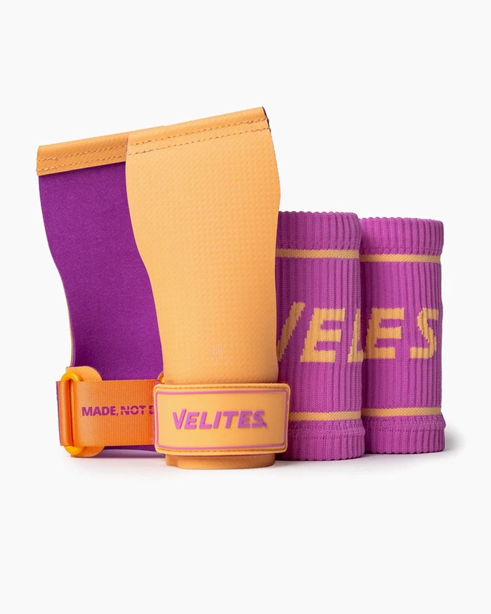 Velites Quad Ultra Hand Grips – CrossFit Handbeschermers – Zonder Chalk – Peach Lilac – XL