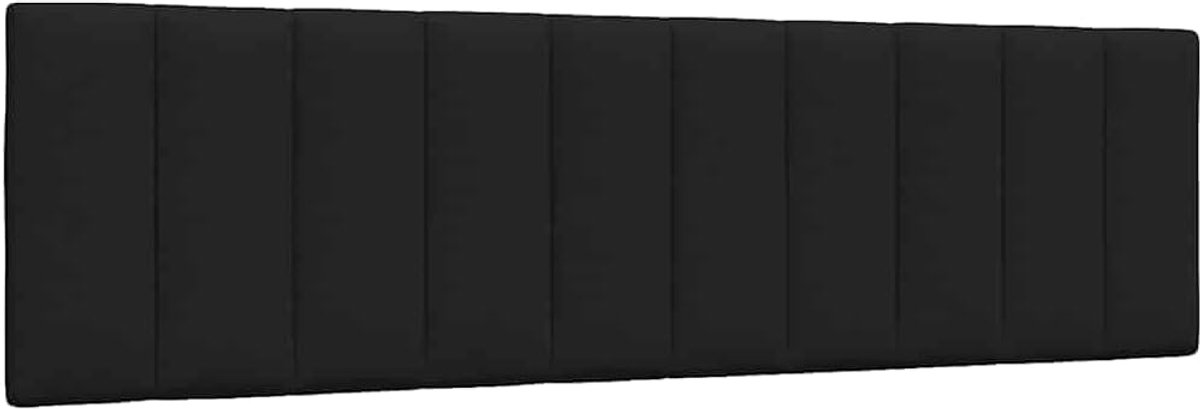 Hoofdkussen, 180 cm, zwart, zacht polyesterweefsel, gevuld met PP-vezels, met ritssluiting en riemen voor wand- of bedframe