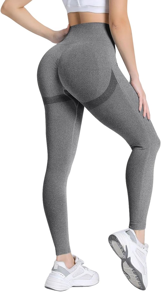 Sportlegging voor dames, hoge taille, sportlegging voor dames, push-up, naadloos, 3D, anti-cellulitis, elastisch, voor sportschool, yoga, training