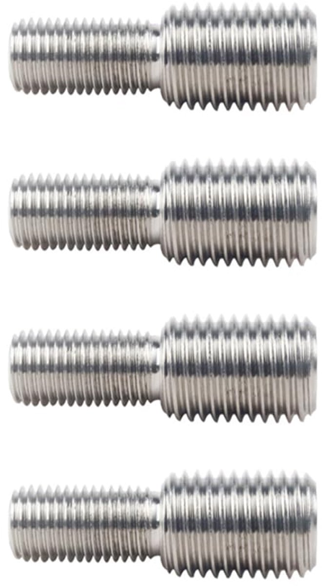 X 20 naar M12 x 20 metrische schroefdraad, reduceeradapter, 4 stuks, roestvrij staal, dubbele schroefdraadbouten voor bouw, meubels, auto