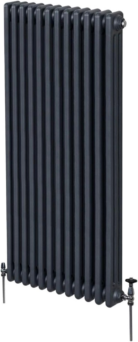 3-kolomsradiator 1800 mm x 562 mm Moderne centrale verwarming Mat antracietgrijs Koolstofstaal Verticaal aan de muur gemonteerde Woonkamer Badkamer Reinigingsborstel Bevestigingsset