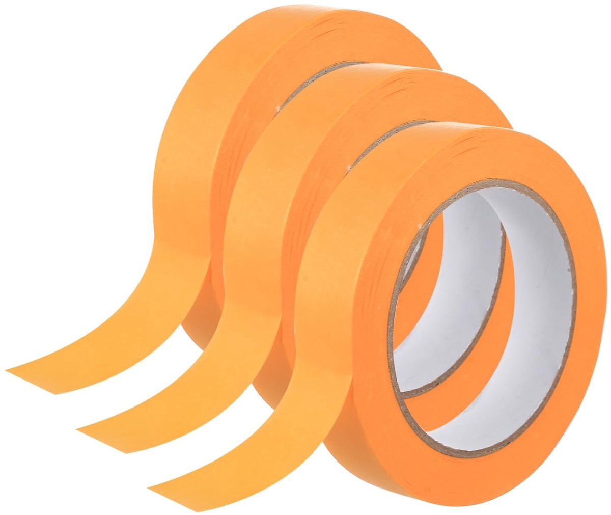 3 rollen schilderpapier, papierband, 24 mm x 50 m, professioneel met rubber bekleed papier, schilderpapier, zelfklevend plakband voor nauwkeurige lakranden