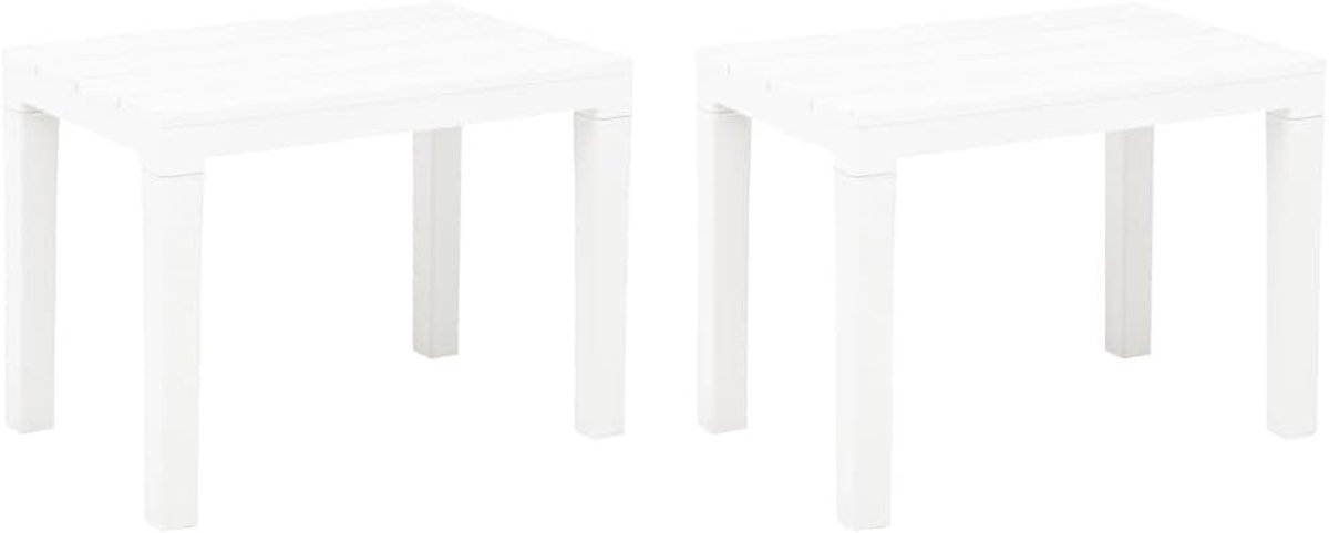 2 stuks tuinbanken tuinbankset banken zitbank bank bank 60 x 38,5 x 45 cm houtlook, gemakkelijk te reinigen, tuinmeubelen balkonbank bloemenbank terrasbank weerbestendig kunststof