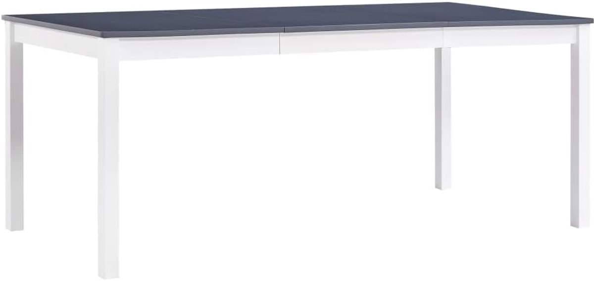 Eettafel, eetkamertafel, eetkamertafel, keukentafel, eettafel, loungetafel, bartafel, geschikt voor keuken, restaurant, eetkamer, hotel, wit en grijs, 180 x 90 x 73 cm, grenenhout