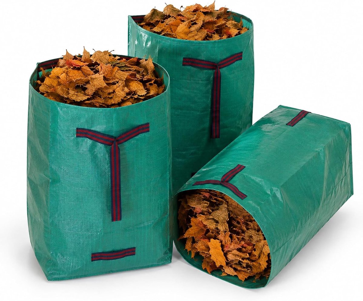 Tuinzak 200L met schepvorm, draaggrepen, set van 3