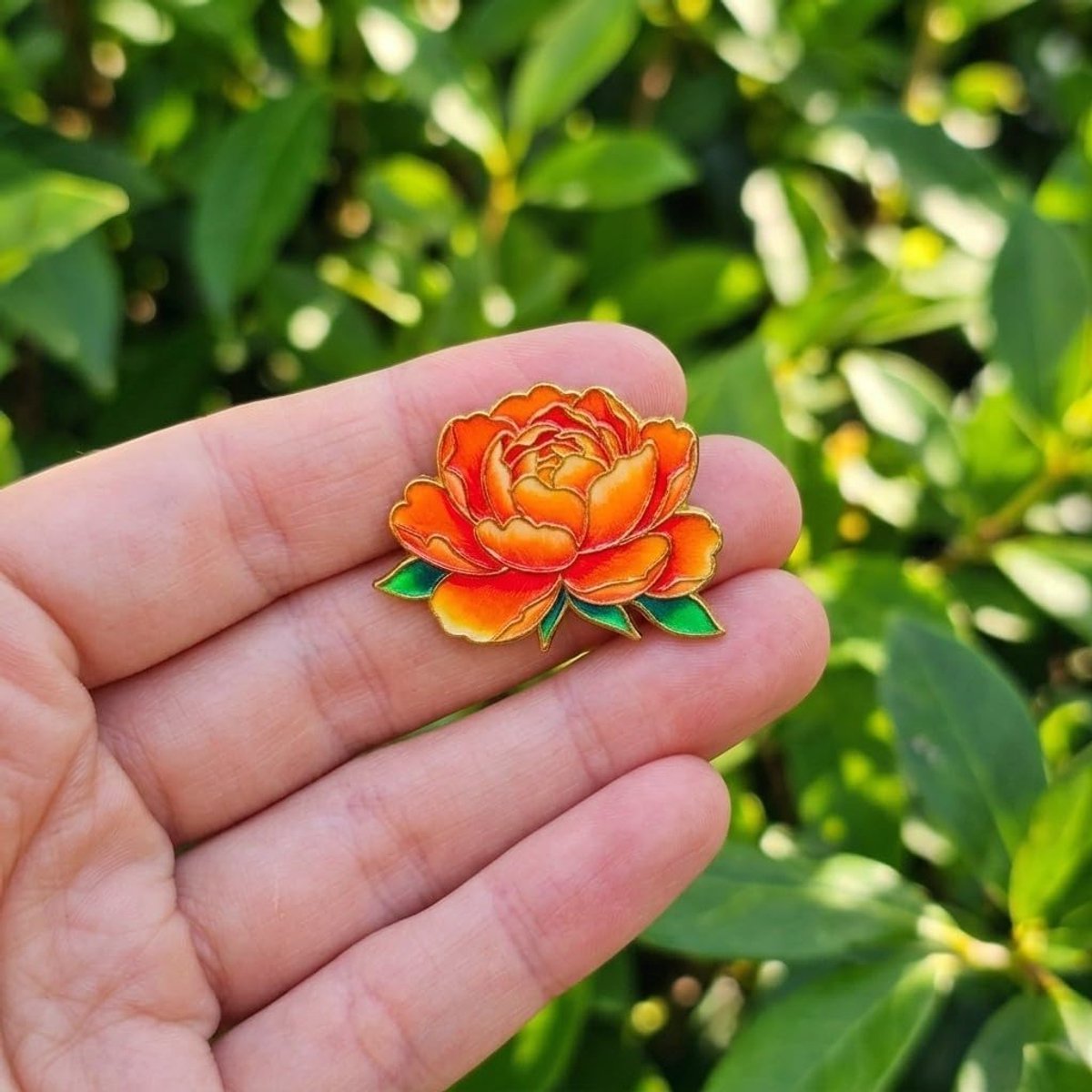 Emaille pin bloem broche natuur dames