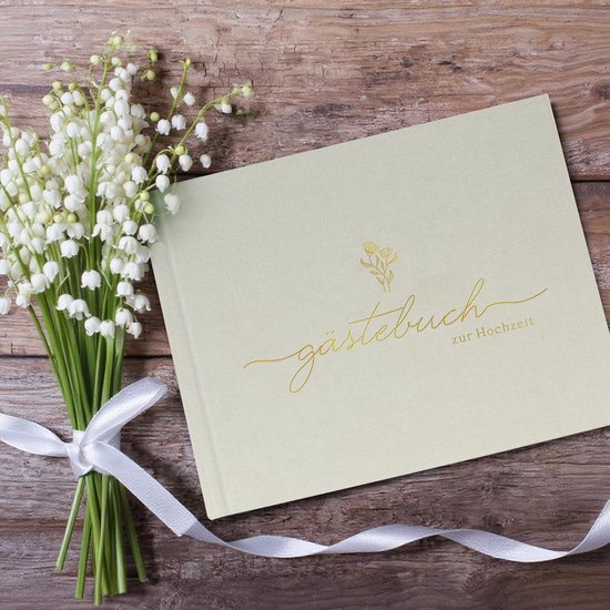 gastenboek voor bruiloft, 100 pagina's premium papier, 50 blanco en 50 met lijnen, zelfklevende fotohoeken, vintage design met gouden titel, ideaal voor bruiloften (beige) — afbeelding 5