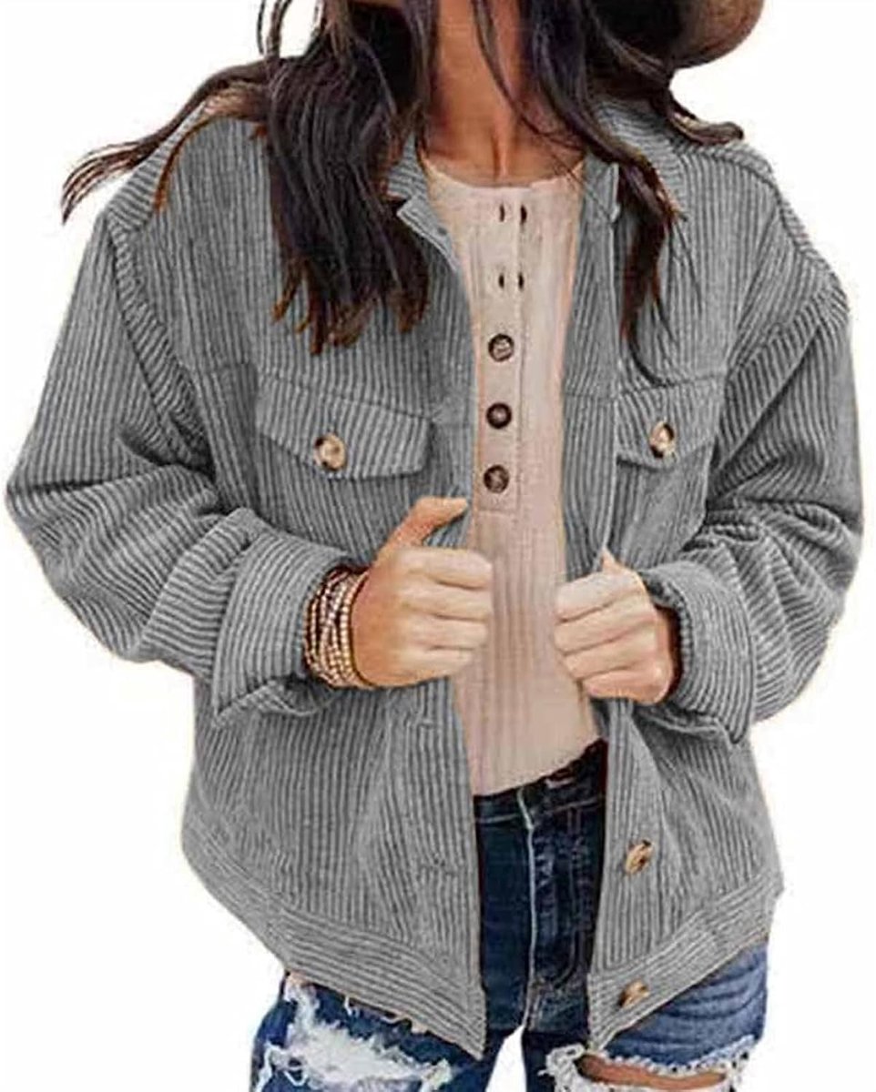 Kort Corduroy Jack Corduroy Vintage Kort Jack Lange Mouwen Uitloper Winter Lente Herfst top Uitloper Mode Lang
