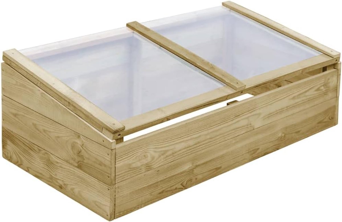 Bloembed, plantenbak van grenenhout en pvc, met dak