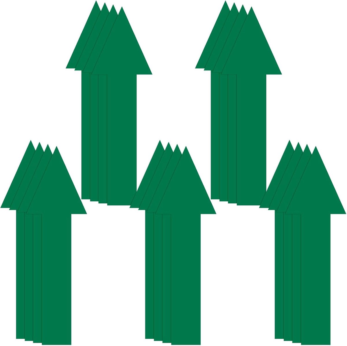20 stuks pijlsticker, 20 inch PVC zelfklevend pijlbord voor vloer weg muur kantoor markering weginstructies, waterdichte pijlstickers [groen]