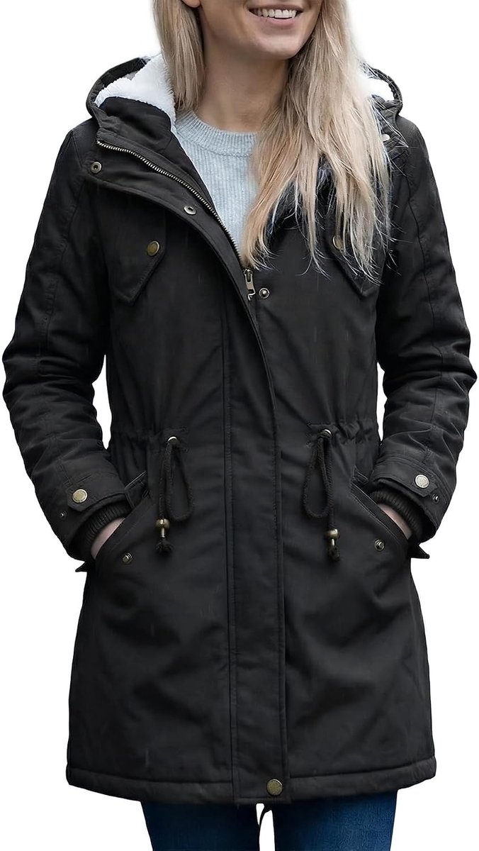 Dames winterjas warm met capuchon jas parka dik met capuchon